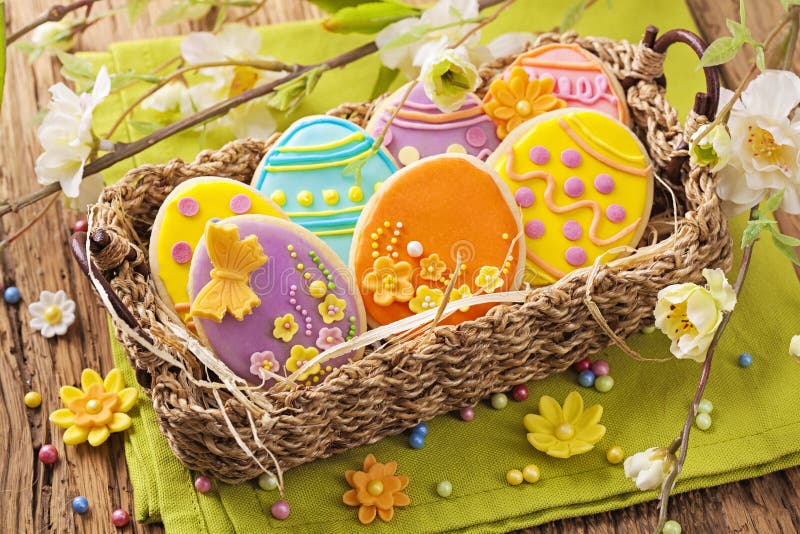 Basket with easter eggs stock image. Image of basket - 28511731