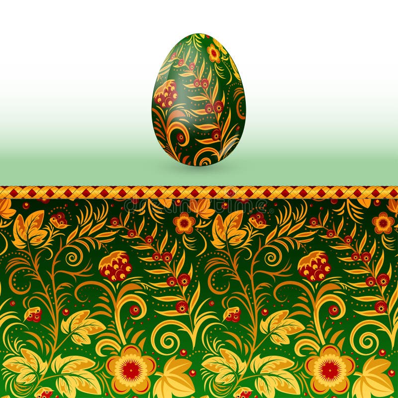 Colorful Easter egg stylized Russian khokhloma pattern stock illustration Colorful Easter egg stylized Russian khokhloma pattern stock illustration