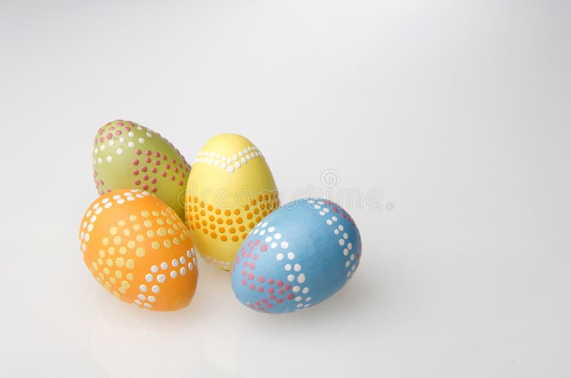 Colorful easter eggs hand painted