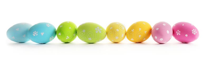 Colorful easter eggs isolated on white background royalty free stock photos