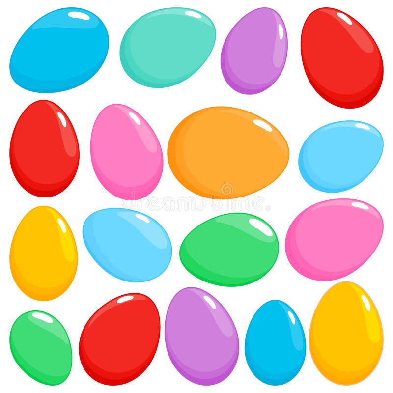 Colorful Easter eggs set. Vector illustration