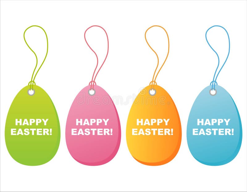 Colorful easter tags