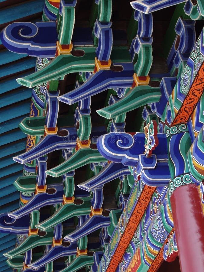 Colorful Eaves on a Buddhist Temple