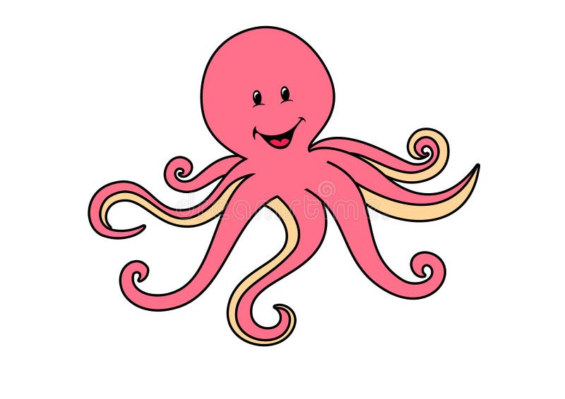 Cute Octopus Cartoon Character Stock Illustration - Illustration of cartoon,  cuttlefish: 137228614