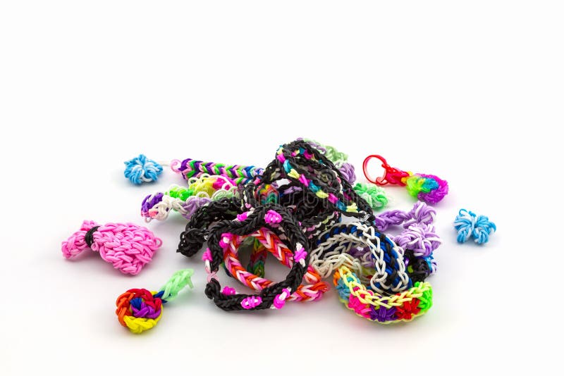 Rainbow loom rubber band bracelet hi-res stock photography and images -  Alamy