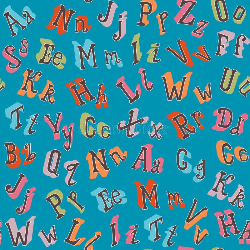 Colorful English Alphabet Seamless Pattern Stock Vector - Illustration ...