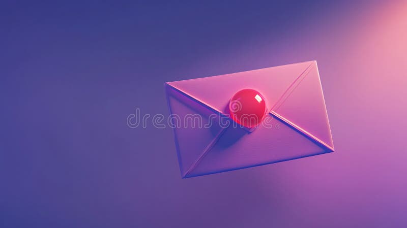 Colorful envelope with wax seal floating against a gradient background AI generated