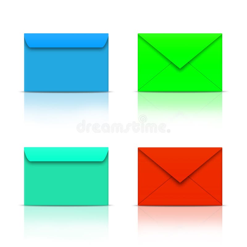 Colorful envelopes stock illustration. Illustration of blue 11436590