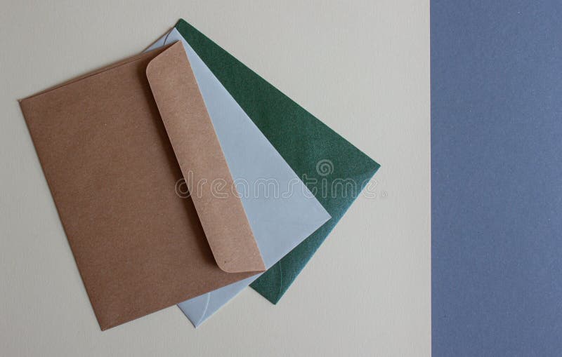 Colorful envelopes on table stock photos Colorful envelopes on table stock photos