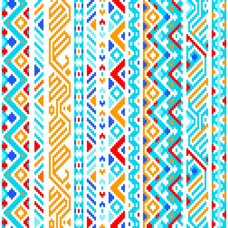 Aztec etnic geometric incolor fără sudură vector illustration