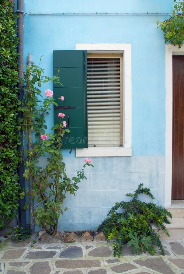 Colorful exterior of italian house