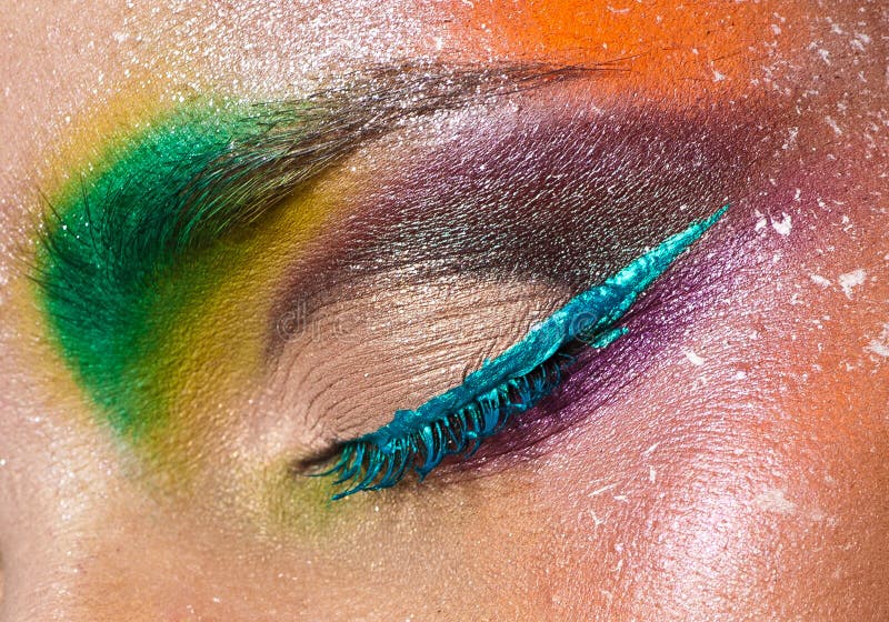 Colorful eye makeup stock photo. Image of skin, clear 17675242
