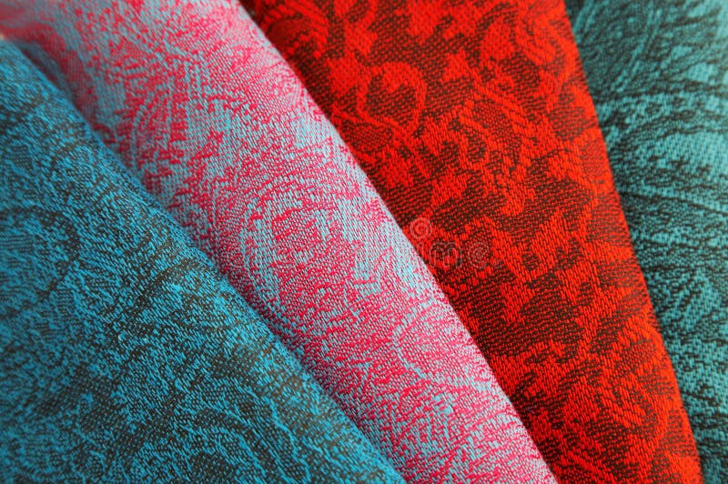 Colorful fabric stack stock image