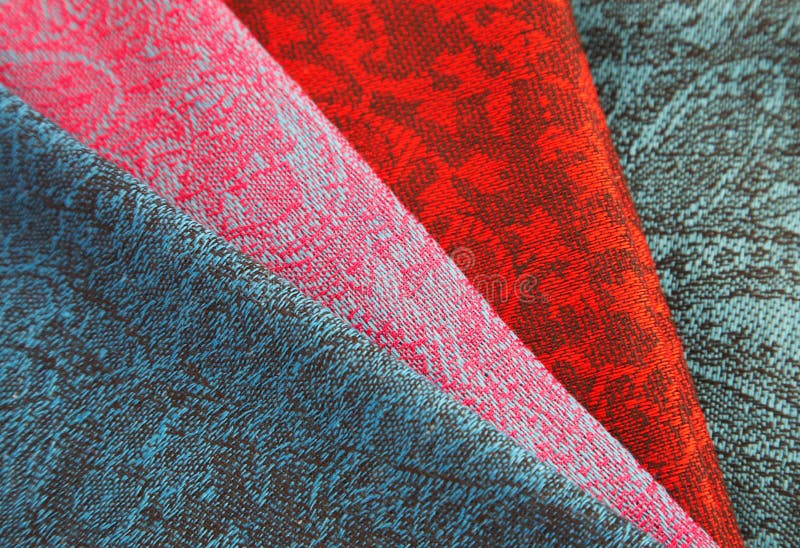 Colorful fabric stack royalty free stock photos