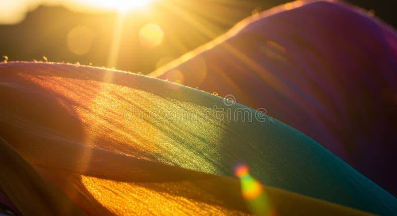 Colorful Fabric in Sunset Light stock illustration