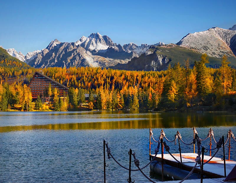 Colorful Fall Scenery, Reflection at Lake, Mountain Landscape royalty free stock photo Colorful Fall Scenery, Reflection at Lake, Mountain Landscape royalty free stock photo