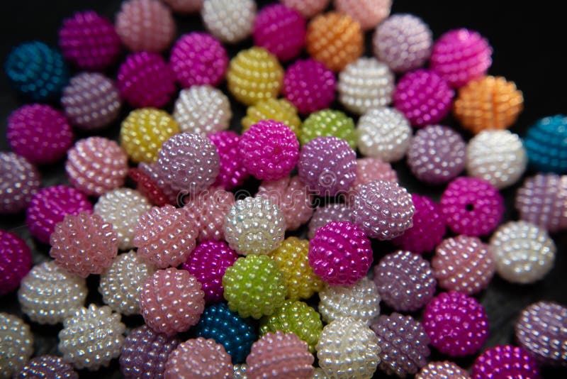 Colorful Fancy Beads. Macro Photography Stock Image - Image of multi ...