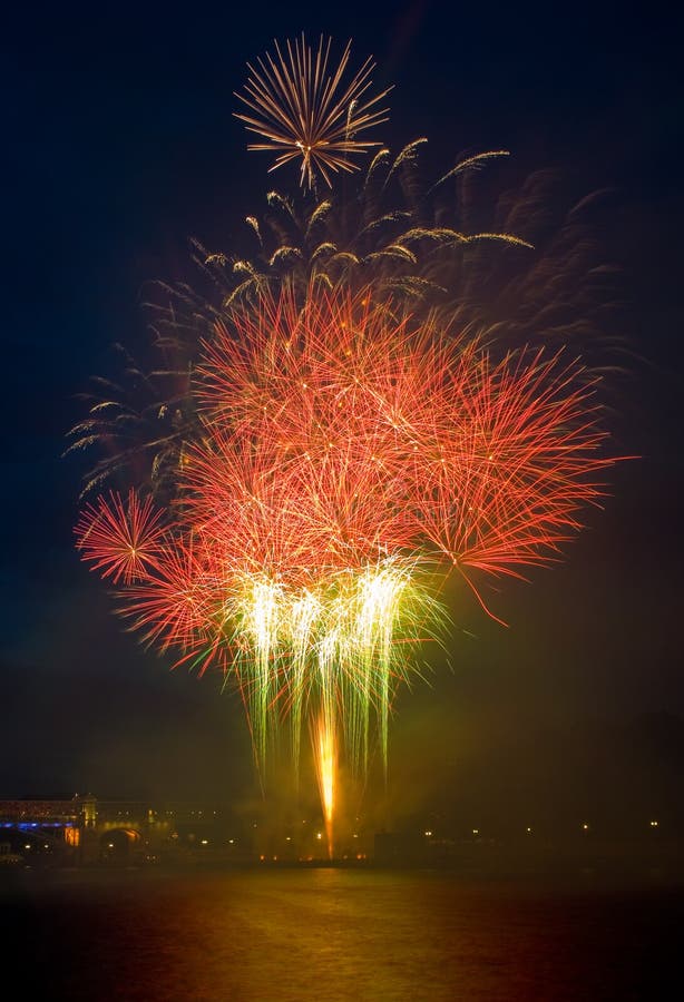 Fireworks stock image. Image of fireworks, orange, explosion 1572445
