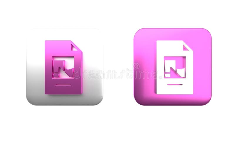 Colorful File document with illustration icon isolated on white background. Checklist icon. Business concept. Square royalty free illustration