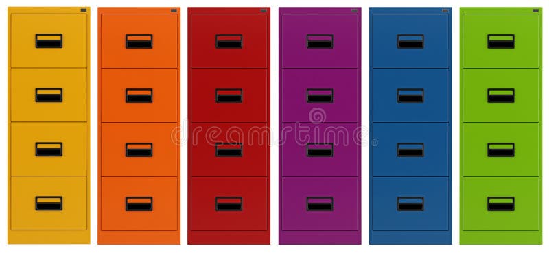 Colorful Filing Cabinet Stock Illustration Illustration Of