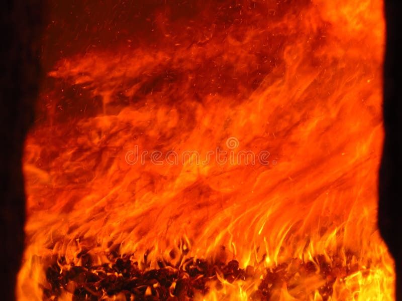 Colorful fire in an industrial furnace royalty free stock photography Colorful fire in an industrial furnace royalty free stock photography