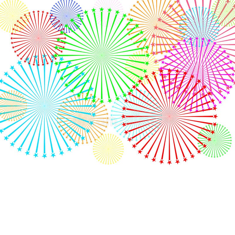 Colorful firework on white background