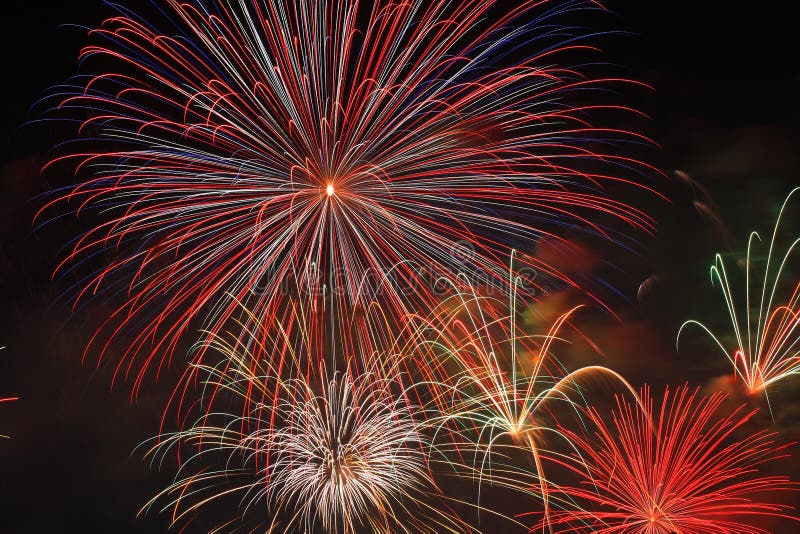 Colorful fireworks on dark background. stock images Colorful fireworks on dark background. stock images
