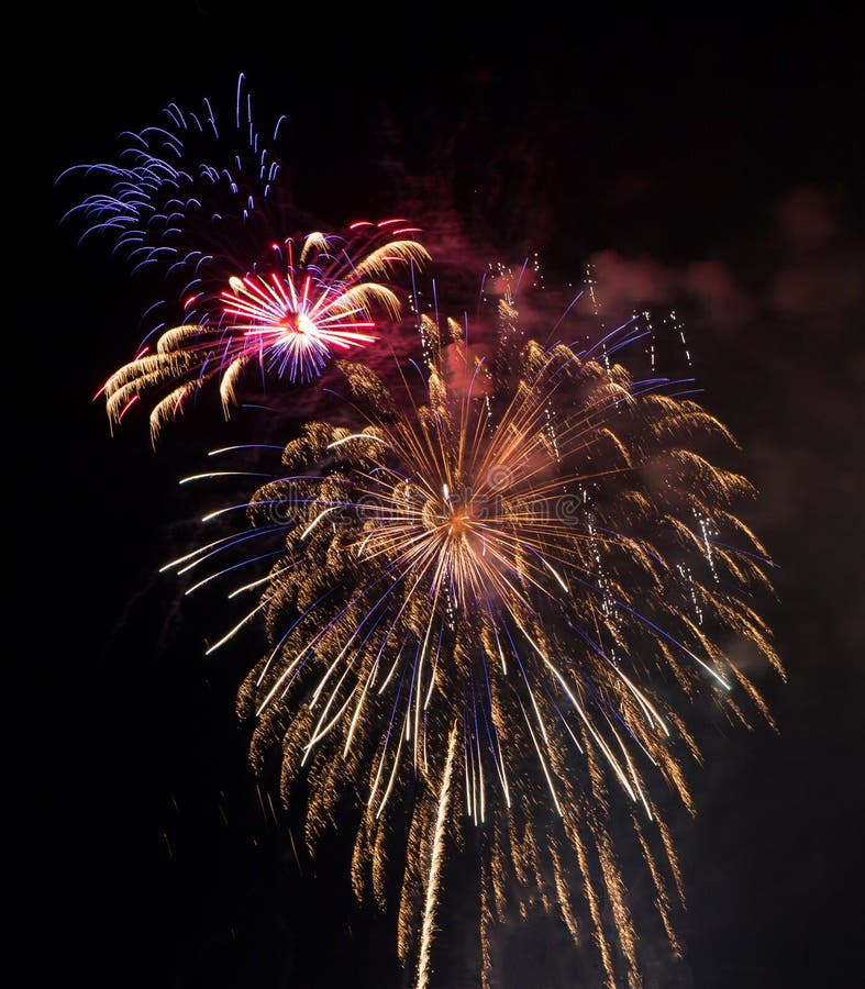 Colorful Fireworks Display stock photo. Image of explosions 121042890