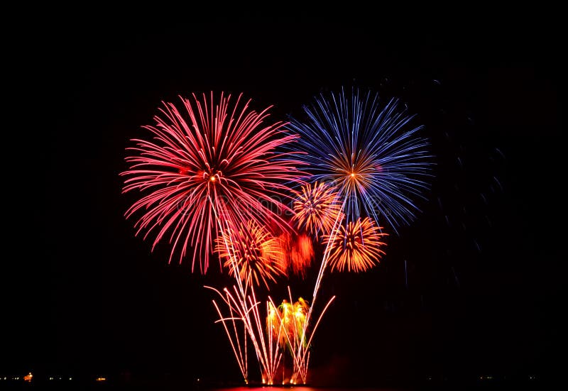 Colorful fireworks display stock photo
