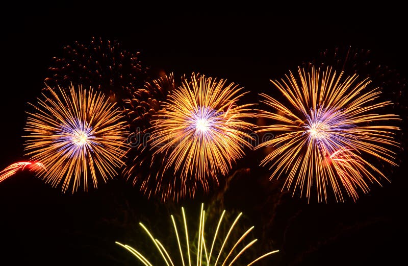 Colorful fireworks display royalty free stock images