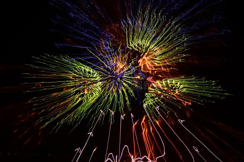 Colorful fireworks display stock images