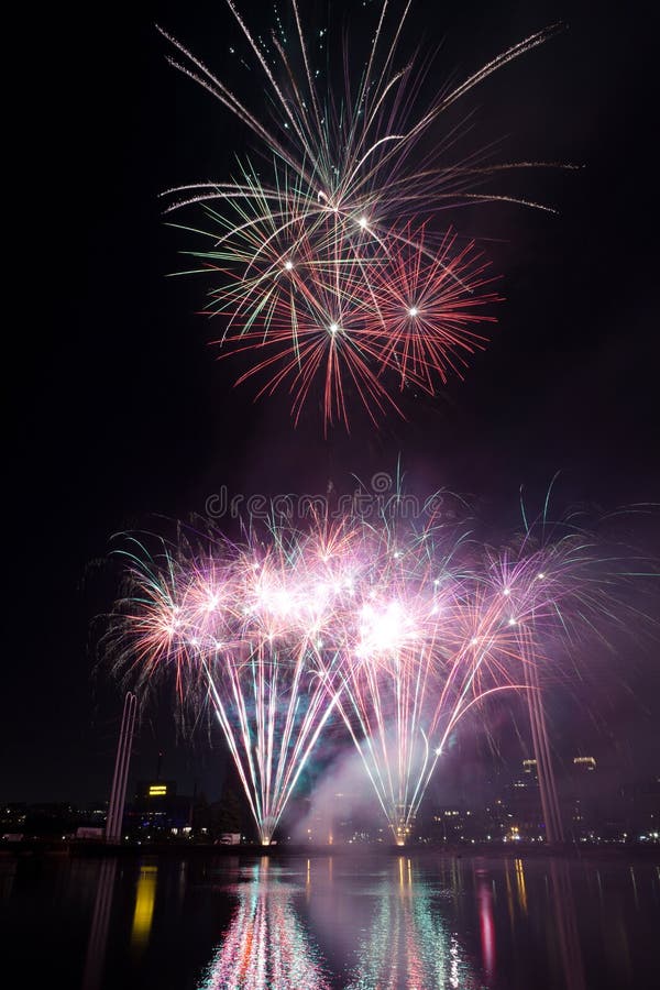 Colorful Fireworks Lighting Up the Night Sky in Minneapolis, Minnesota ...