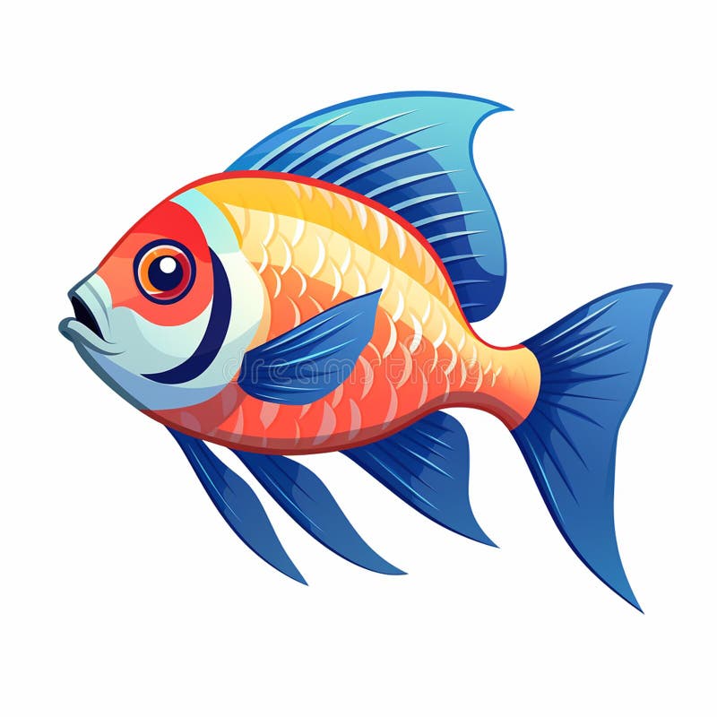 Colorful Fish Drawings Oceanic Inspiration Stock Illustration