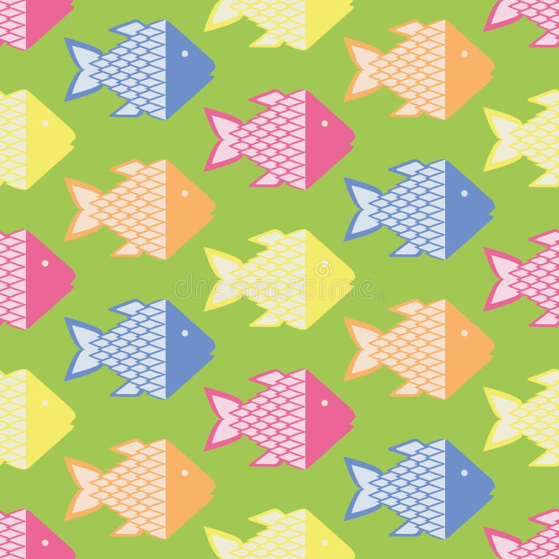 Colorful fish pattern stock vector. Illustration of nature 71366389