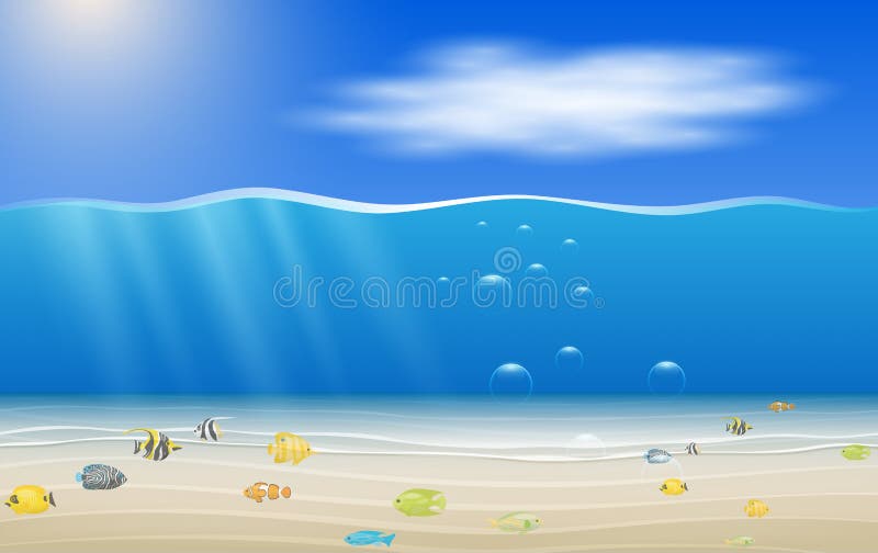 Underwater Sunlight Sand Ocean Floor Stock Illustrations 23