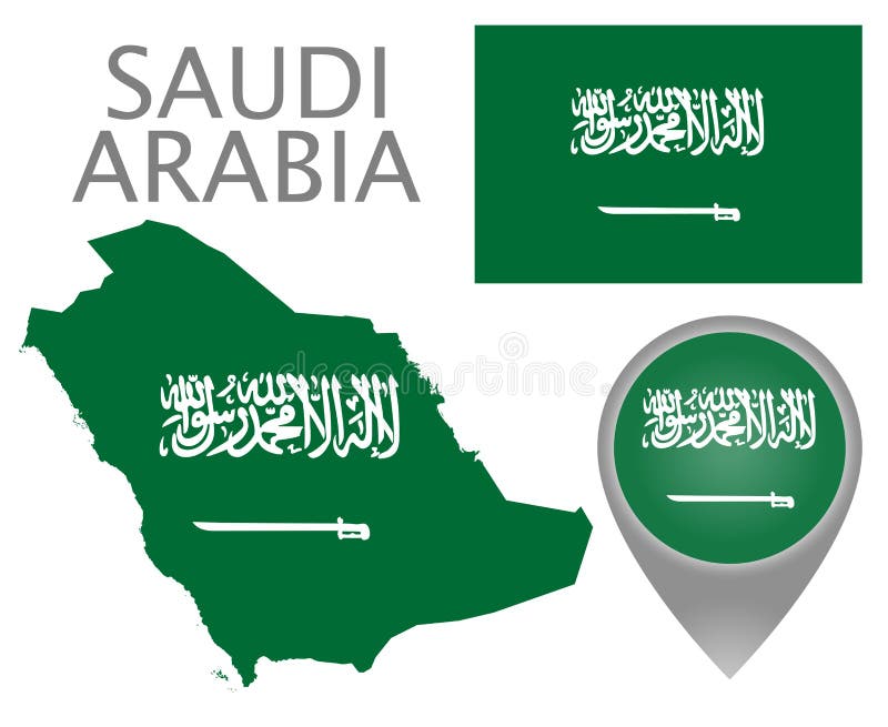 Saudi Arabia Flag Map Saudi Arabia Flag, Map And Map Pointer Stock Vector - Illustration Of  Diagram, Location: 152008028