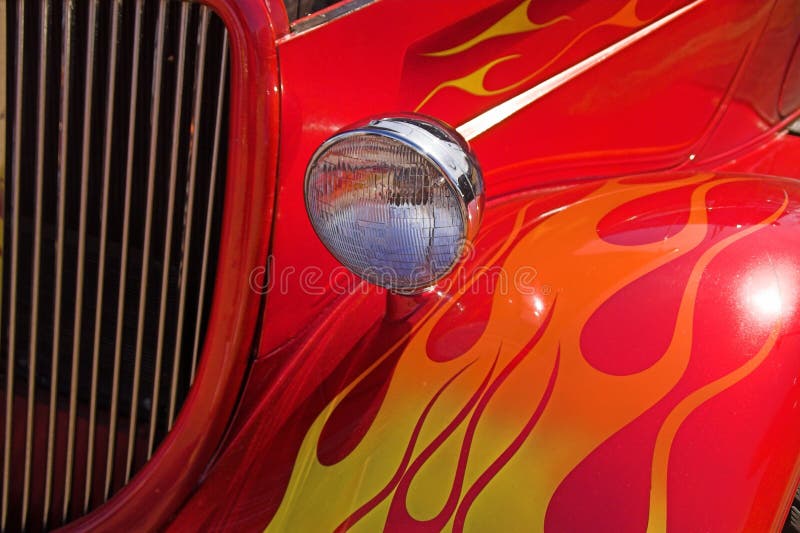 Colorful Flames on 1934 Ford Hotrod