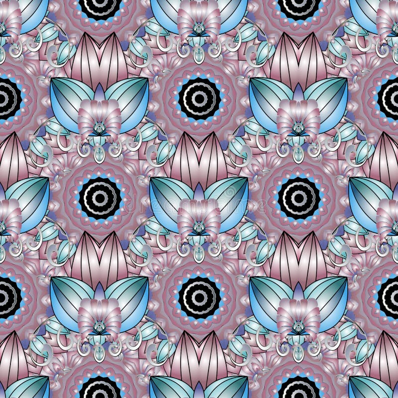 Colorful floral Paisley vector seamless pattern. Ornamental ethnic style background. Decorative repeat backdrop. Elegance round royalty free illustration Colorful floral Paisley vector seamless pattern. Ornamental ethnic style background. Decorative repeat backdrop. Elegance round royalty free illustration