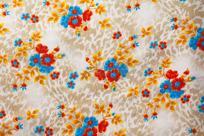 Colorful floral pattern cloth fabric background