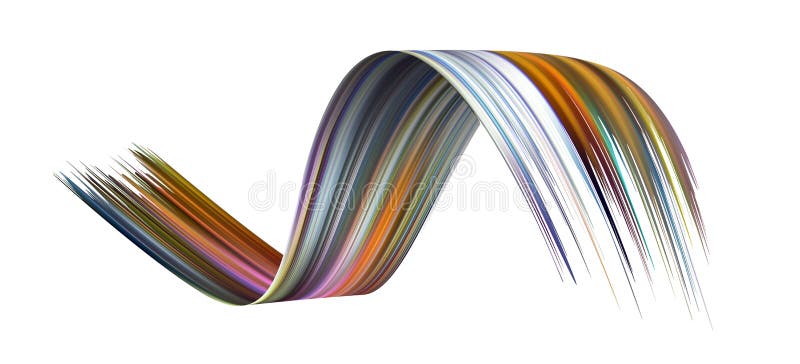 Colorful flow brush stroke. Wave sea isolated line stock image