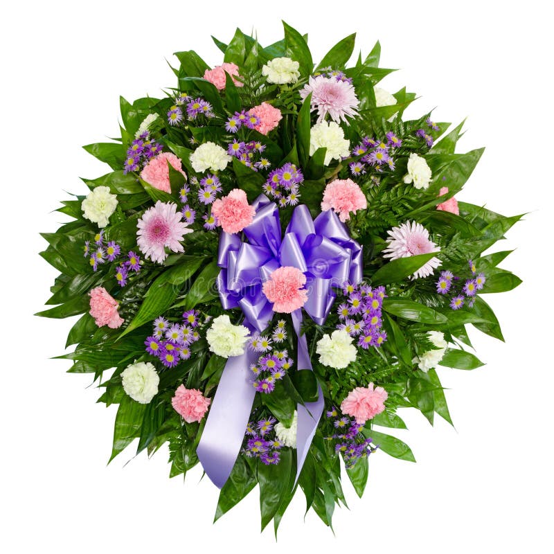 Colorful flower arrangement wreath for funerals