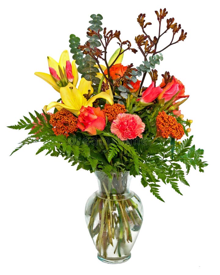 Colorful flower bouquet arrangement in vase