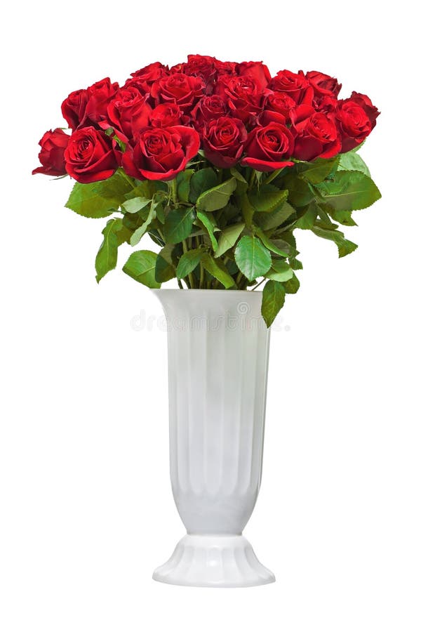 Colorful flower bouquet from red roses isolated on white background.