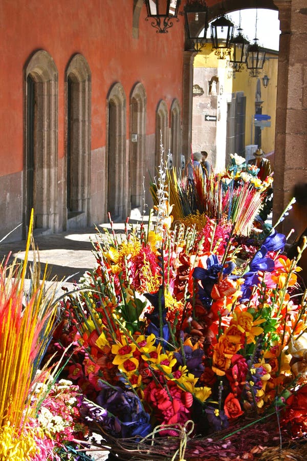 Colorful flower market, San Miguel, Mexico