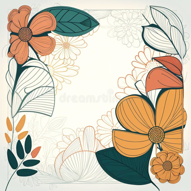 Colorful Flowers Background Flat Design. Stock Illustration