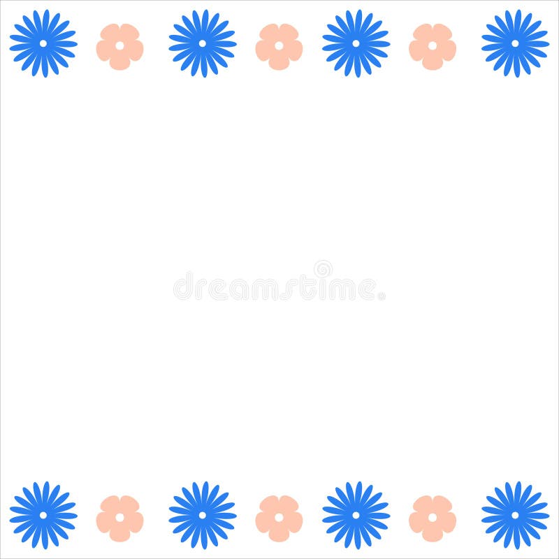 Colorful Flowers Border Design. Floral Border Design Stock Vector
