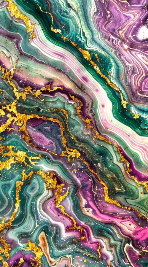 Fond colorat de artă fluidă cu texturi marmorate și accente de aur. tiparele abstracte creează un vibrator și dinamic royalty free stock photo