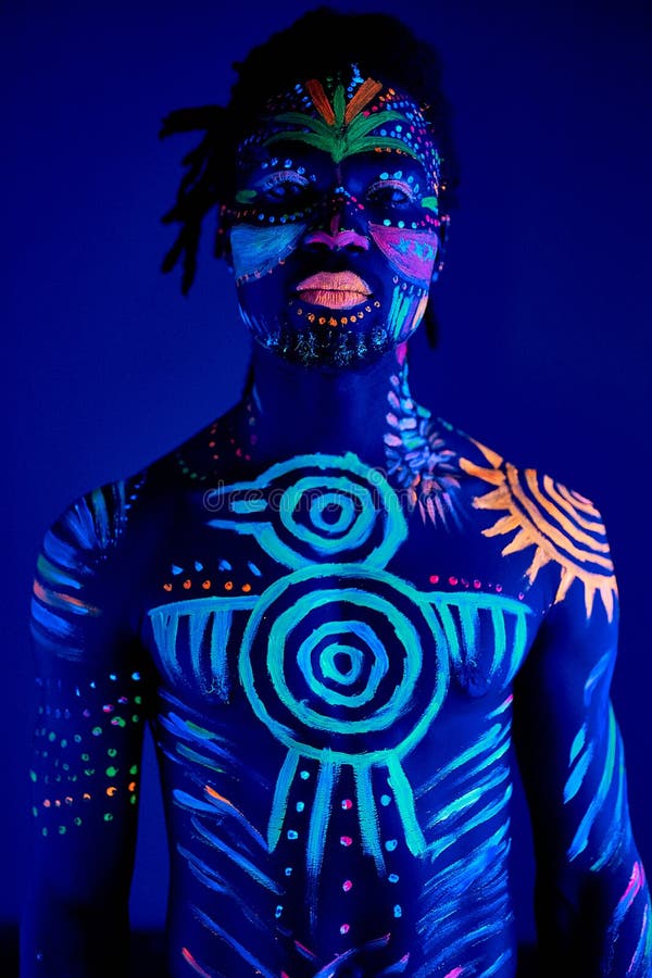 Blacklight Bodypaint Swimsuit Body Paint On Girl Art Print