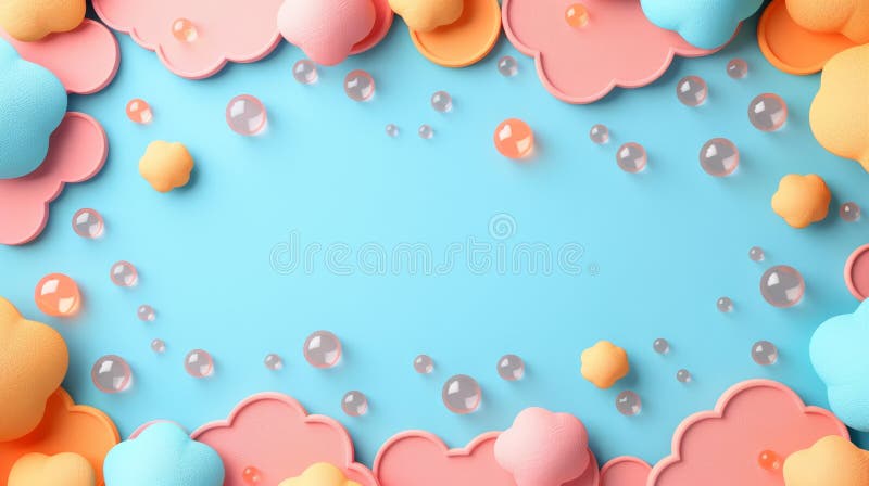 Colorful Frame Border Background with Cloud Computing Concept in a Modern and Abstract Design royalty free illustration