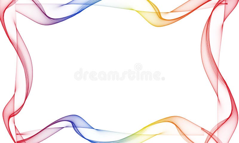 Colorful frame on a white background. Abstract colorful wave lines frames